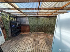 Covered Deck off the Dining Room.