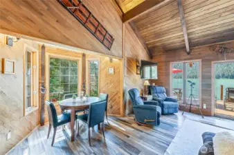 Dining nook off expansive great room could include a build-in for the crafty