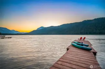 Sunset views from the dock create unforgettable moments.