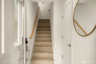 Photos are of a staged model home - with similar floor plan, finishes & features.