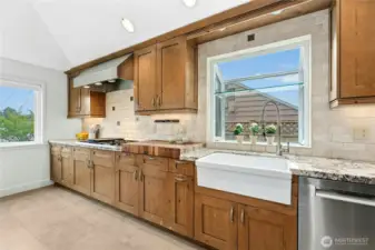 Bosch dishwasher next to farmhouse sink
