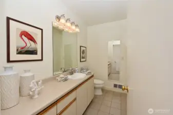 Large bathroom with ample counterspace and storage