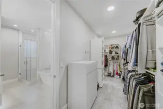 You'll love this enormous, fully customized walk-in closet.