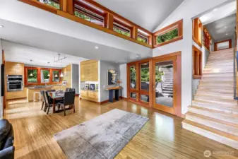 Stairs lead to 3 bedroooms and full bathroom - a private family space.