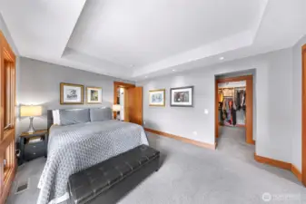 Walk-in closet means the early riser doesn't need to wake the night-owl, to get ready for the day.