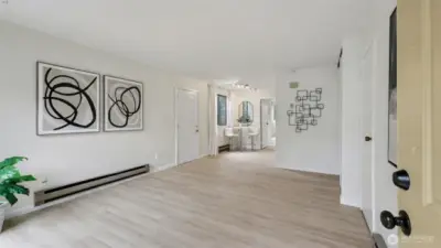 Unit B - swing open the door to find new flooring, trim, and paint!