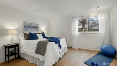 Primary bedroom is big enough for workout, home office, or? Also includes a walk-in closet!