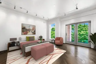 Virtually staged bedroom