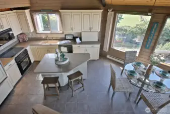 Looking down from loft