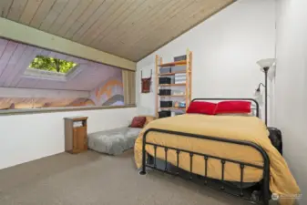 Loft bedroom has space for an extra bed