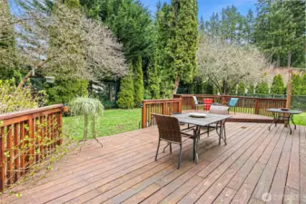 Huge Deck overlooking the backyard.