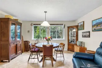 The Dining Room flows to the living room for open concept