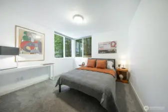 Quiet and cozy second bedroom on the lower level.