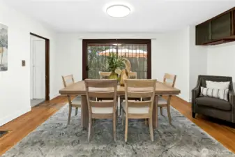 The sliding door accesses the large deck.