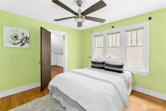The third of the upper-level bedrooms. It also has a large walk-in closet.