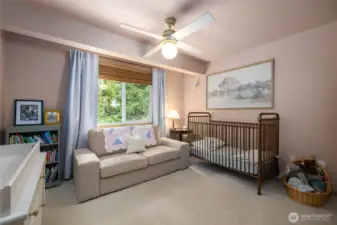 Guest room #2 w/ceiling fan, new carpet, California Closets system.