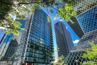 5th & Madison shines brightly in the heart of the city across from the stunning library.