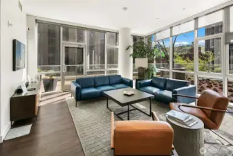 Owner's lounge with community deck right outside.