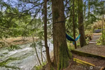 Private riverfront living with 103 feet of high-bank frontage along the South Fork of the Snoqualmie River.