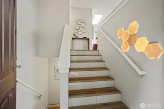 Welcoming tiled entry with fresh new paint throughout the home.