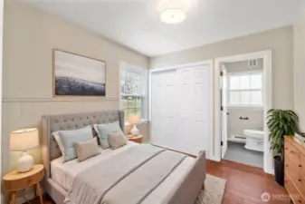 Virtually staged bedroom