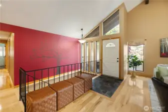 Just to the right of the entry are the stairs to the lower level.