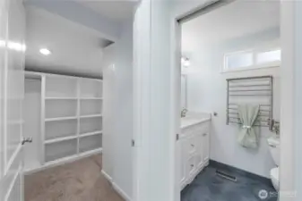 Check out this custom closet. And yes, there is a smaller closet on the opposite wall.