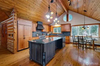 Vaulted Kitchen with Granite and Wolf Range