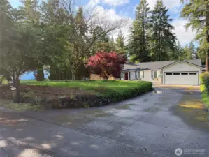 Another view from the entrance showing how shady and sheltered the property is.