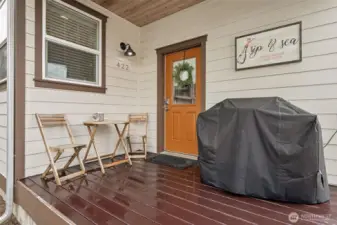 Back porch is also covered, great for sandy shoes after a beach walk.