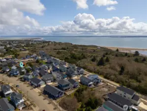 The home is just walking minutes to the shore.