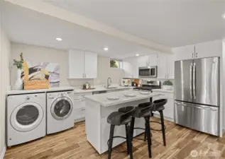 Another view of the lower-level eat-in kitchen.