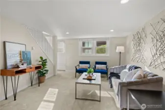 Check out the light streaming into the lower-level living room!