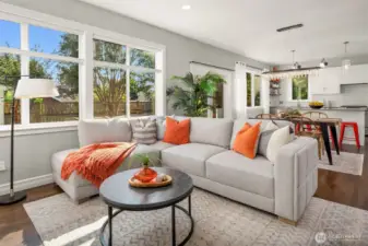Enjoy the large kitchen, dining and living room floor plan perfect for entertaining!