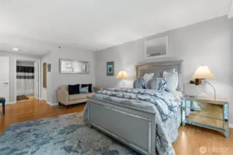 Oversized primary suite with generous closet space and spa-inspired bath.