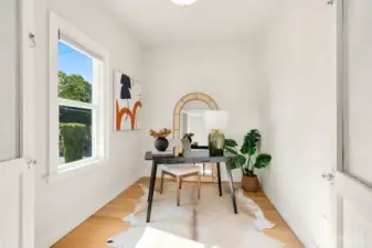 Such a cute space away from the rest of the house - and it's not one of the four bedrooms!