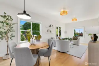 Note the flush light fixtures - those also double as the cutest ceilings fans!