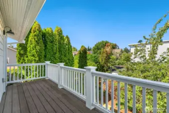 Note the deck off the back too. Perfect spot for shade during the warm summer months. Or catch the summer sunset skies from up here!