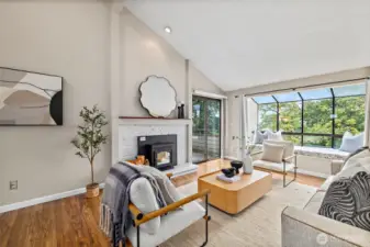Living room with pellet stove
