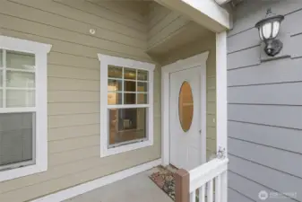 Main door by garage.