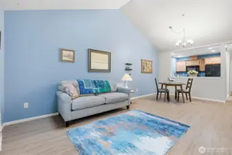 Living room looking toward the kitchen.