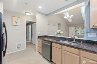 Black appliances to match countertop.