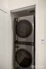 3rd floor stacking LG washer and dryer.
