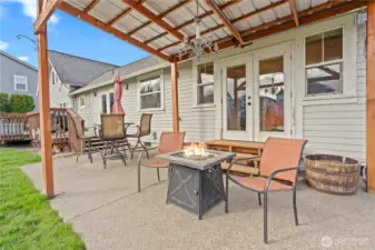 Pergola and patio off the primary suite.