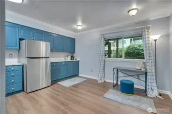 Spacious kitchen with room for dining table or flex workspace