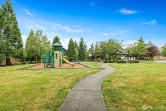Private community park with playground, sport court and covered area