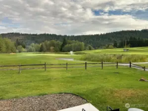 Photo of the back yard and golf course looking north