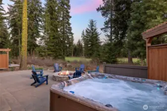 Relax in the hot tub.