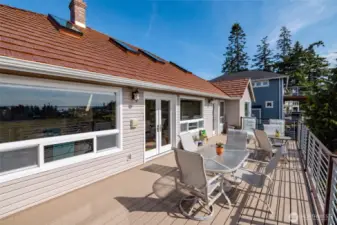 Composite decking, aluminum copper roof, westerly sunset views