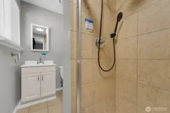 Bathroom off the primary bedroom with shower